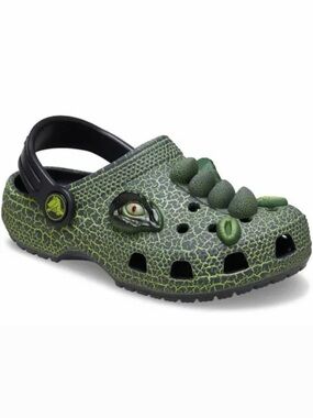 CROCS Kids Green Dinosaur Graphic Clog Sandals